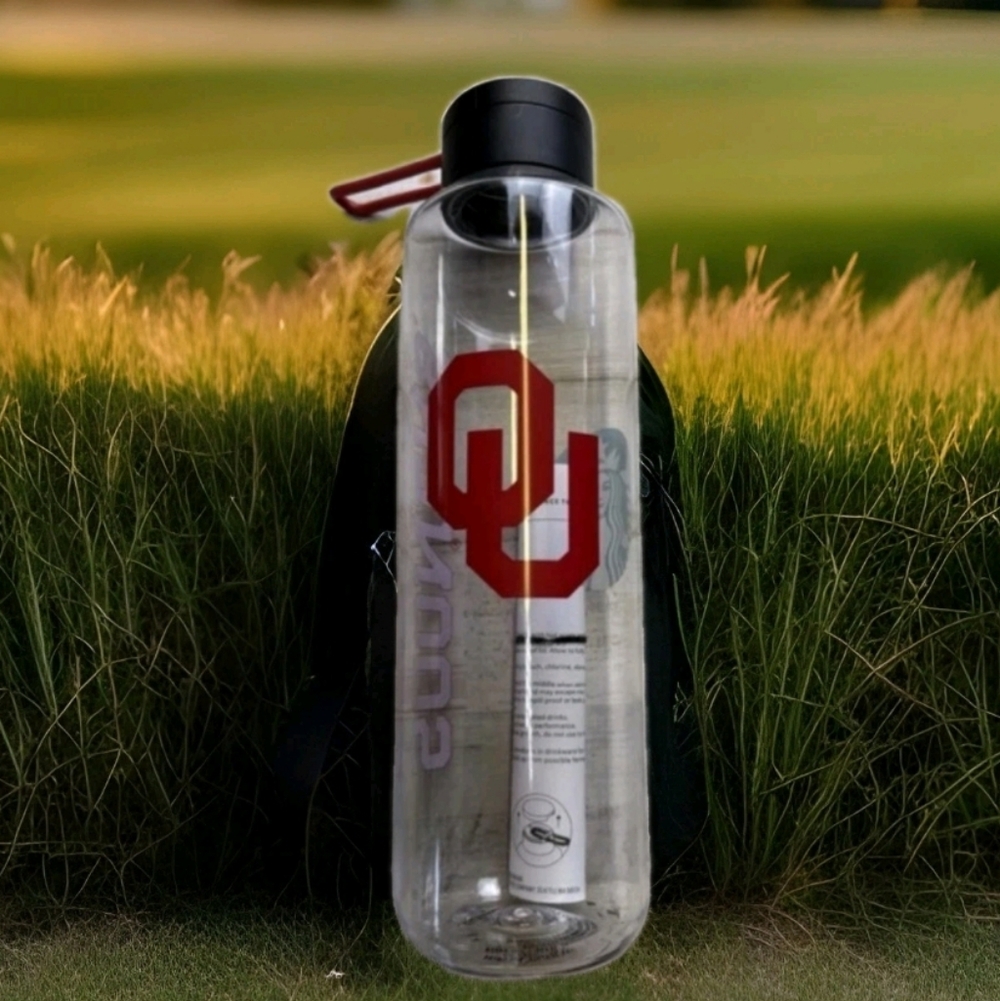 Starbucks Oklahoma University Scooner OU Water Clearwater Bottle